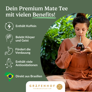 Die Benefits unseres Yerba Mate Tees - Mit Koffein - belebend für Körper | Fördert Verdauung