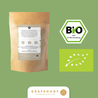 Bittertee BIO Gräfenhof - Rückseite und BIO Siegel