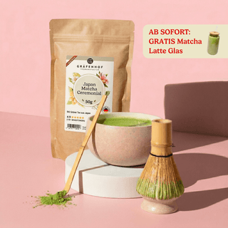 Bio Matcha proefset + gratis Matcha latte glas