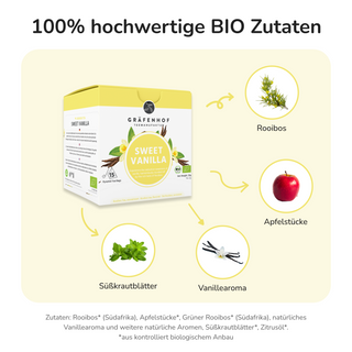 Zoete vanillethee, 15 piramidezakjes